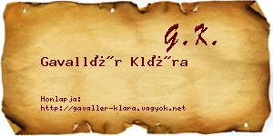 Gavallér Klára névjegykártya