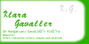 klara gavaller business card